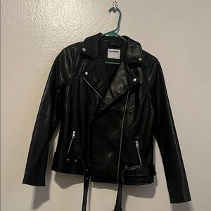 Old Navy Women's Black Leather Jacket